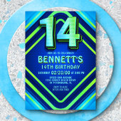 14e anniversaire Neon Invitation