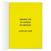 14e anniversaire nom personnalisé jaune bleu pixel (Intérieur (Droit))