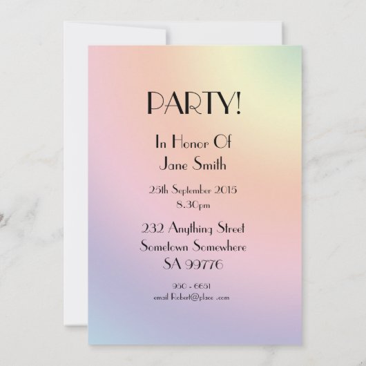 14e anniversaire panneau de réception invitation (Dos)