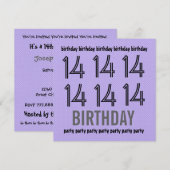 14e anniversaire Polka Dot Metallic, Invitation de (Devant / Derrière)