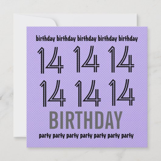 14e anniversaire Polka Dot Metallic, Invitation de (Devant)