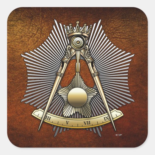 14e graad: Grand Elect Mason Vierkante Sticker (Voorkant)