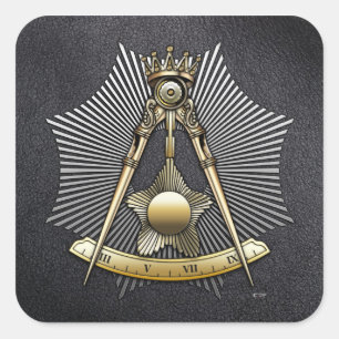 14e graad: Grand Elect Mason Vierkante Sticker