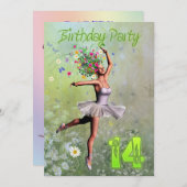 14e invitation de fête d'anniversaire (Devant / Derrière)