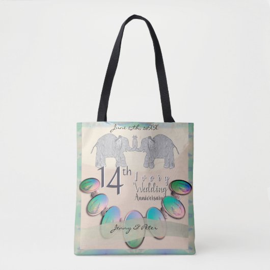 14e Ivoor Opal AnniversaryTote Draagtas (Voorkant)