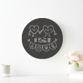 14e Jubileum Gift Chalk Hearts Grote Klok (Huis)