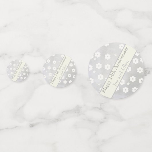 14e Jubileum van het huwelijk, Ivory Jubileum Confetti (Voorkanten)