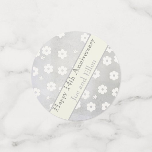 14e Jubileum van het huwelijk, Ivory Jubileum Confetti (Kleine voorkant)