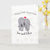 14e Jubileum van het huwelijk, Ivory Jubileum Kaart (Gele Bloem)