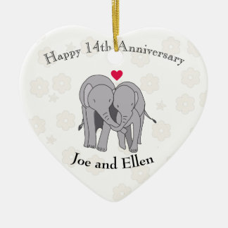 14e Jubileum van het huwelijk, Ivory Jubileum Keramisch Ornament