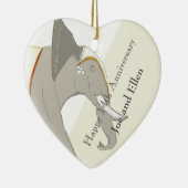 14e Jubileum van het huwelijk, Ivory Jubileum Keramisch Ornament (Rechts)