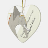 14e Jubileum van het huwelijk, Ivory Jubileum Keramisch Ornament (Links)