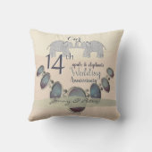 14e Jubileum voor bruiloft - Opals & Elephants Ivo Kussen (Achterkant)