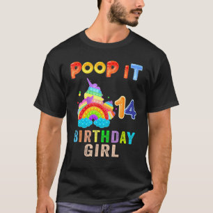 14e Pop van de Fidget It Birthday Girl Party Veert T-shirt