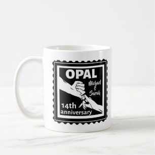 14e trouwdag Opale traditionele bruiloft Koffiemok