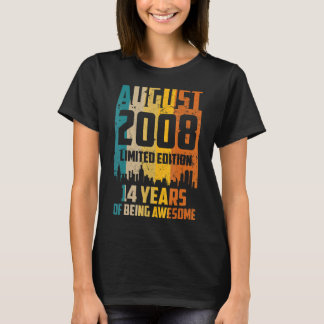 14e verjaardag 14 jaar Geweldige sinds augustus 20 T-shirt
