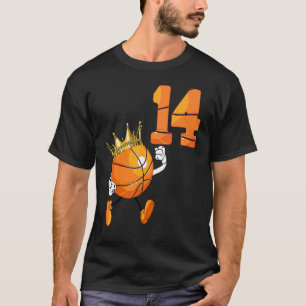 14e verjaardag 14 jaar oude basketbalwedstrijd t-shirt