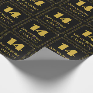14e verjaardag - Art Deco Geïnspireerde look "14" Cadeaupapier