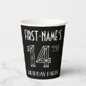 14e verjaardag: Art Deco Style + aangepaste naam Papieren Bekers (Achterkant)