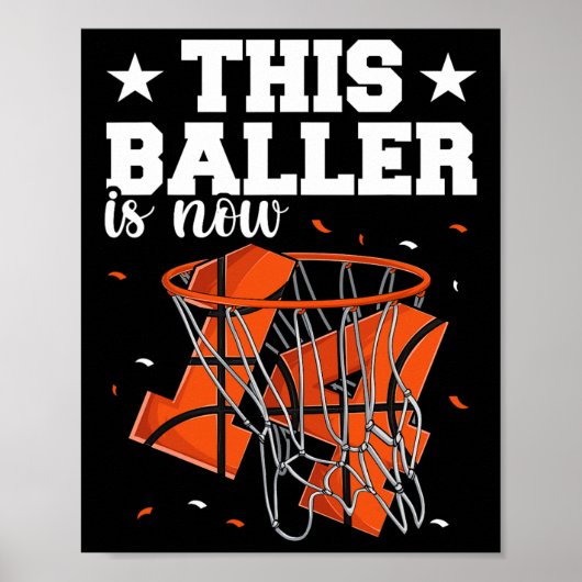 14e verjaardag Basketbal Boys Poster (Voorkant)