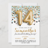 14e verjaardag Confetti Kaart (Voorkant)