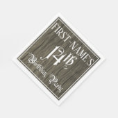 14e verjaardag — Fancy script, Faux Wood Kijk Servet (Hoek)