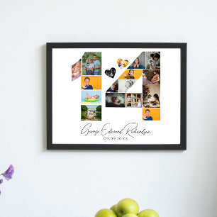 14e Verjaardag Foto Collage Poster Aandenken