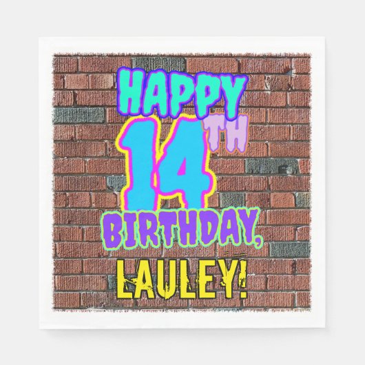 14e verjaardag ~ Fun, geïnspireerd door Urban Graf Servet (Voorkant)