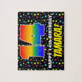 14e verjaardag — Fun, kleurrijk Star Field Pattern Legpuzzel (Verticaal)