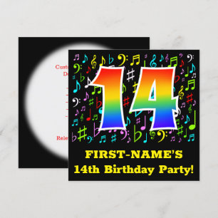 14e verjaardag: Fun Music Symbols, Regenboog 14 Kaart