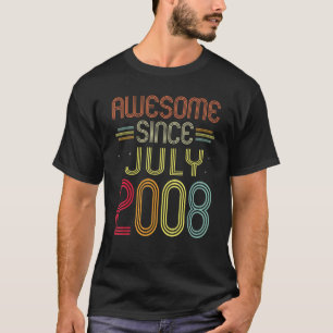 14e verjaardag Geweldige sinds juli 2008 14 jaar o T-shirt