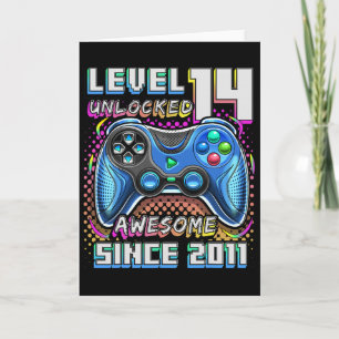 14e Verjaardag Jongen Level 14 Gamer 14 Jaar Video Kaart