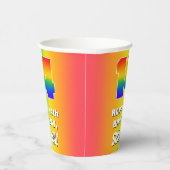 14e verjaardag: kleurrijk, vun regenboogpatroon # papieren bekers (Rechts)