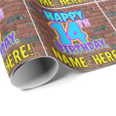 14e verjaardag: Leuk, Urban Graffiti geïnspireerd  Cadeaupapier (Rol Hoek)