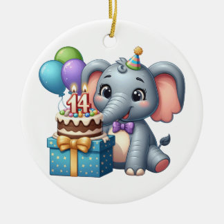 14e verjaardag Olifant Keramisch Ornament