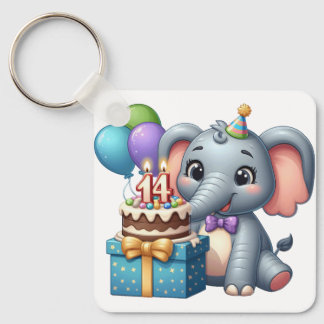 14e verjaardag Olifant Sleutelhanger