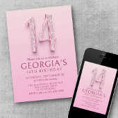 14e verjaardag Pink Diamonds Kaart