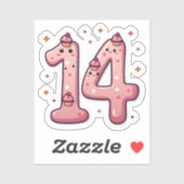 14e verjaardag Sticker (Vel)