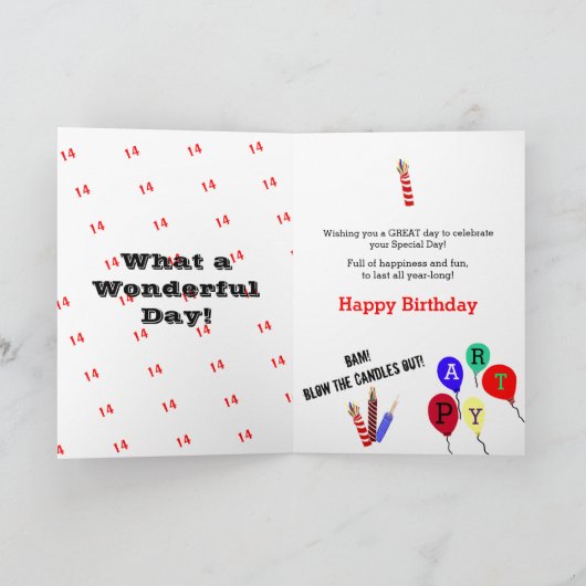 14e verjaardag Superstar Blue Edit AGE Kaart (Binnen)