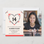 14e verjaardag uitnodigingen voor haar Bloemenhart (Voorkant)