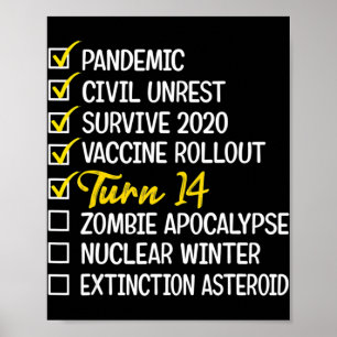 14e verjaardag van de gift 14 jaar oud Quarantine Poster