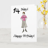 14e verjaardag van een jongen kaart (Gele Bloem)