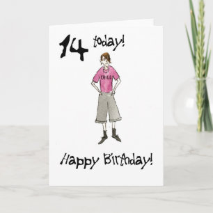 14e verjaardag van een jongen kaart