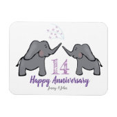 14e verjaardag van ivoorbruiloft schattige olifant magneet (Horizontaal)