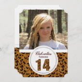 14e verjaardag van Leopard: Afbeelding: feestuitno Kaart (Voorkant / Achterkant)