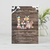 14e verjaardag | Wild West Cowboy uitnodiging (Staand voorkant)