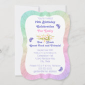 14e Verjaardagsfeest Rainbow Garden Uitnodigingen (Achterkant)