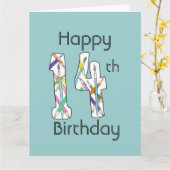 14ème Carte d'anniversaire pour le jeune artiste (Fleur jaune)