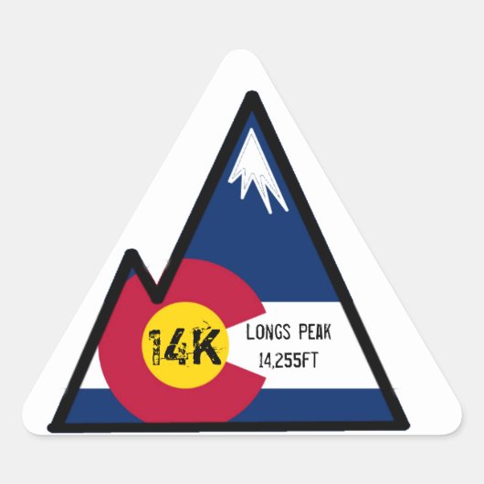 14K piekzakje (lange piek) Driehoek Sticker (Voorkant)