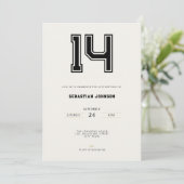 14th Birthday Invitation - Minimal Sport Style (Debout devant)